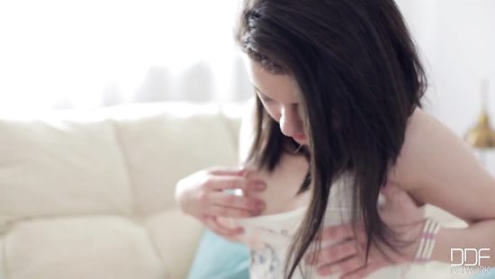 Lucky chap soaking cock in moist pussy