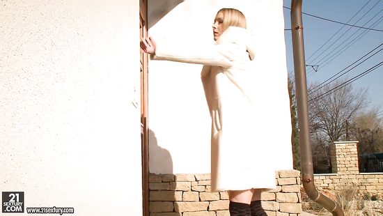 Tempting blonde overwhelmed with urge for sex