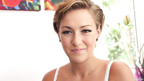 Naughty dame having a drink of fresh load