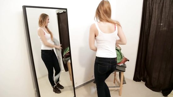 Blonde riding gigantic cock cowgirl