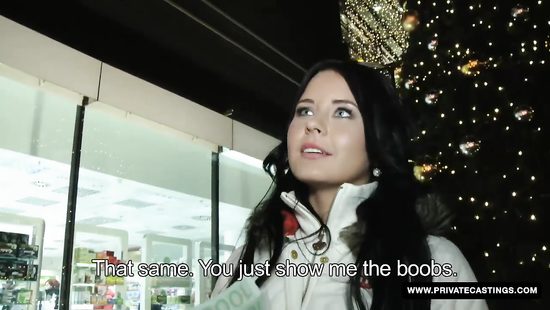 Brunette fucking random dude who offers her money