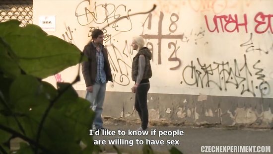 Blonde easily seduced and fucked in the woods