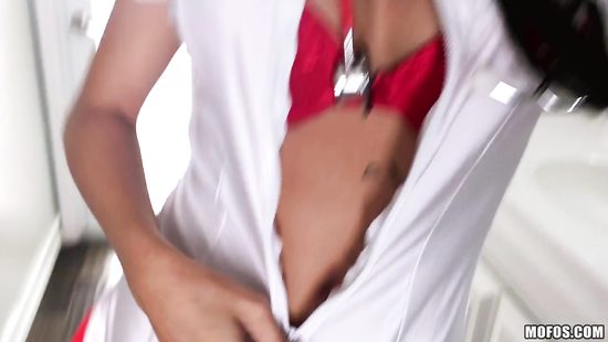 Salacious nurse fucked by patient with injured leg