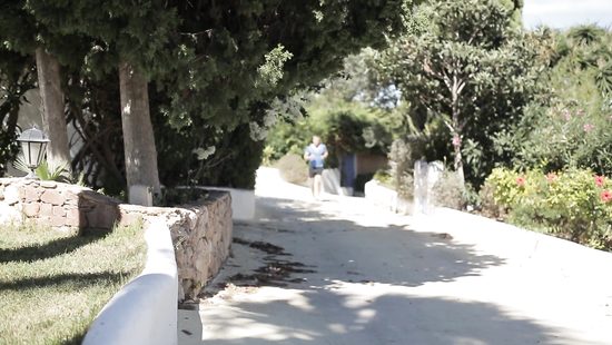 Naughty blonde rammed outdoors