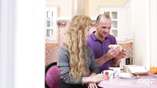 Dude soaking cock in Sonya Sweet's drenched pussy