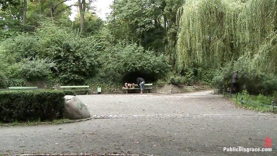 Hot blonde smashed in a public park