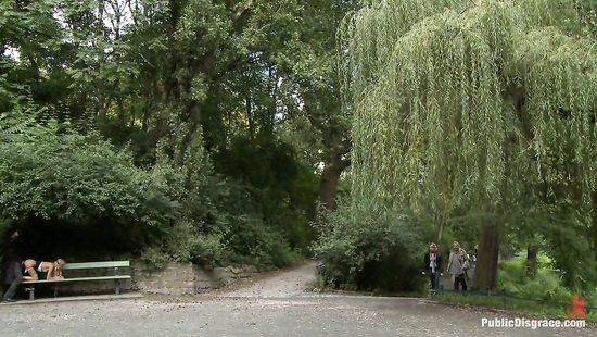 Hot blonde smashed in a public park