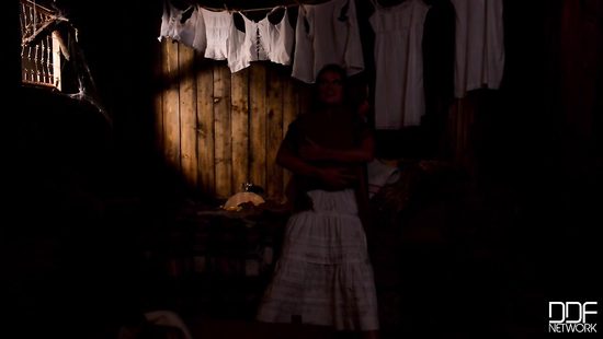 Submissive sex slave pleasuring her master