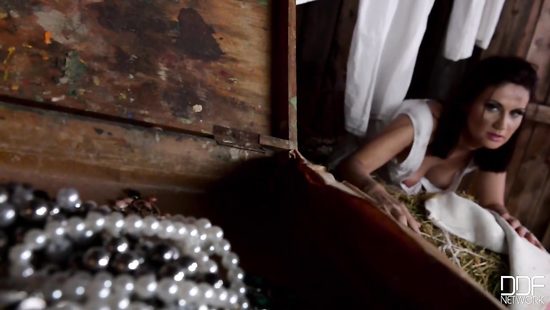 Submissive sex slave pleasuring her master