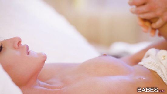 Naughty blonde riding monster white cock