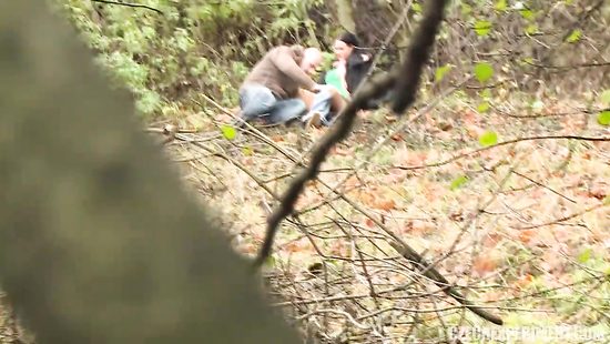 Hottie fucked in the woods by a stranger
