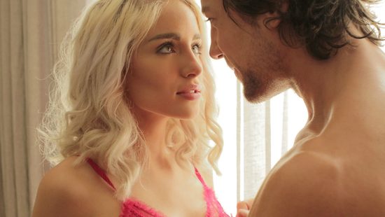 Lustful couple having breathtaking bed sex