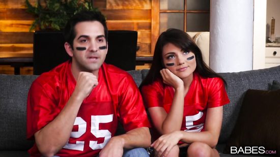 Couple in matching football jerseys fucking hardcore