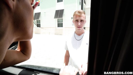 Horny Megan Rain doing it in a stranger's van