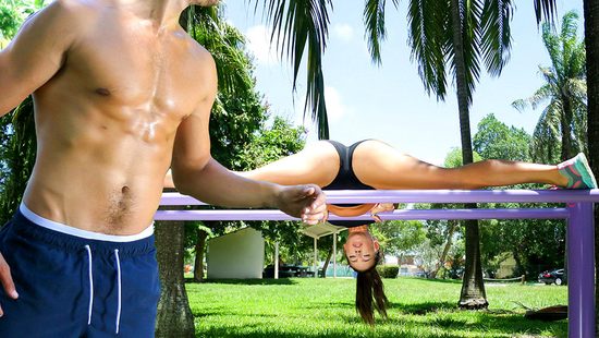 Woman's trainer fucks her too