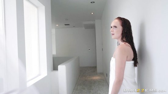 Bald stud shoving his king-size cock in white girl's wet twat