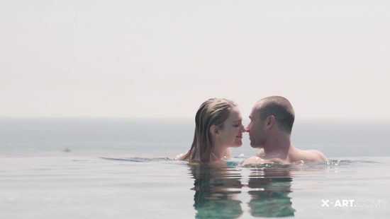 Lovely couple shagging in a beautiful outdoor scenery