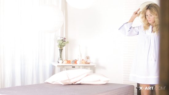 Delightful whore moaning from intense self-pleasuring