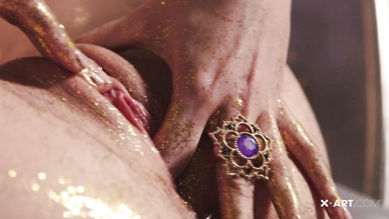 Horny whore masturbating solo