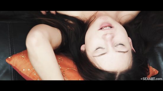 Slutty dame pounded on the sofa