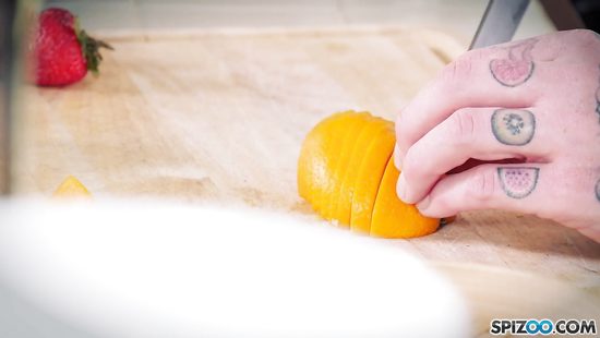 Blonde milf fucked hardcore on kitchen counter