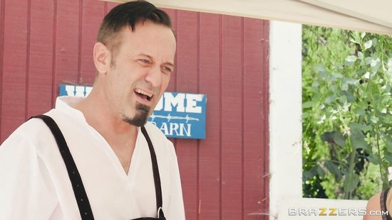 Hot blonde nailed outdoors