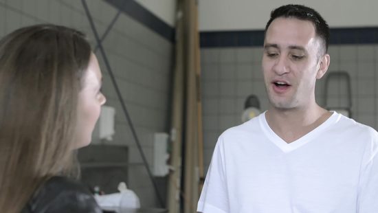 Naughty lovebirds fucking at the back of a Volvo