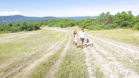 Romantic lovers in a tantalizing sex picnic