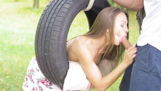 Romantic lovers in a tantalizing sex picnic