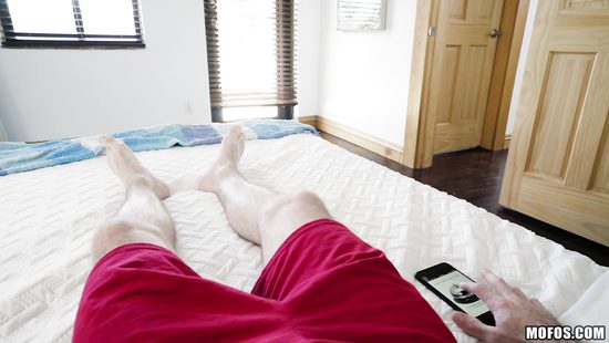 Dame with blonde curly hair in a quest for climax