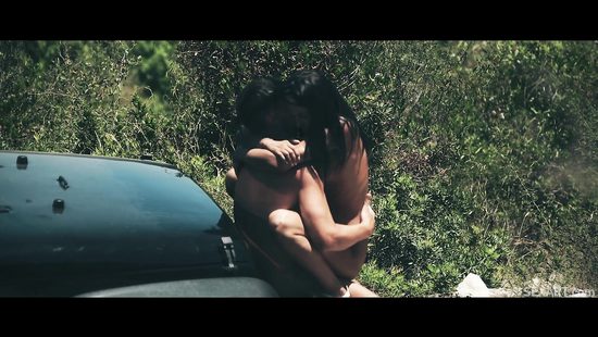 Horny lovers pull over to fuck by the roadside