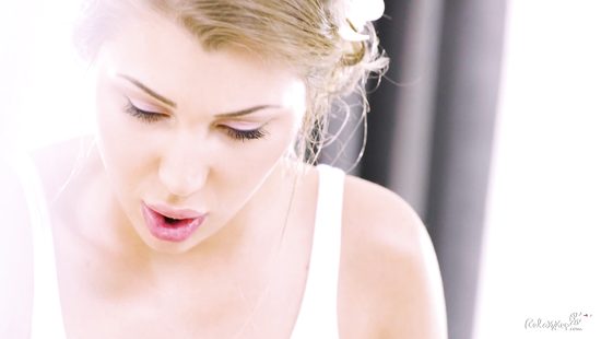 Kinky blonde lubed with massage oil and fucked roughly