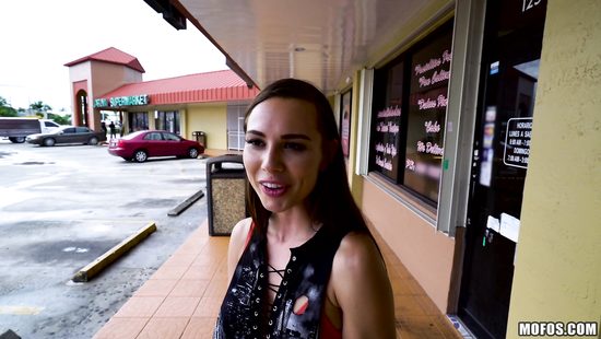 Brunette overwhelmed with the huge white cock