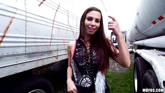 Brunette overwhelmed with the huge white cock