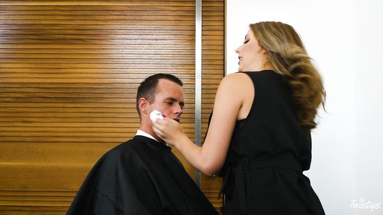 Naughty barber fucked by her horny client