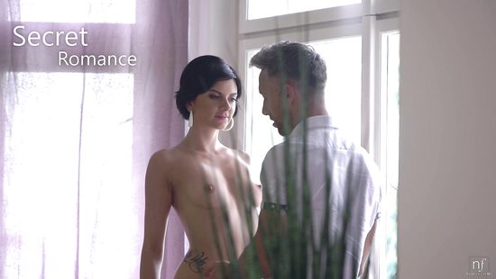 Affectionate pair having raunchy sex on couch