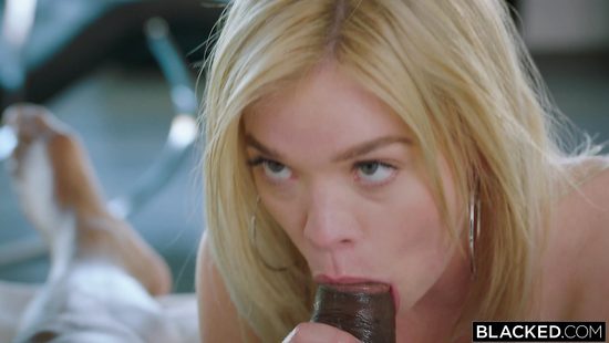 Shameless blonde enjoys rough interracial sex