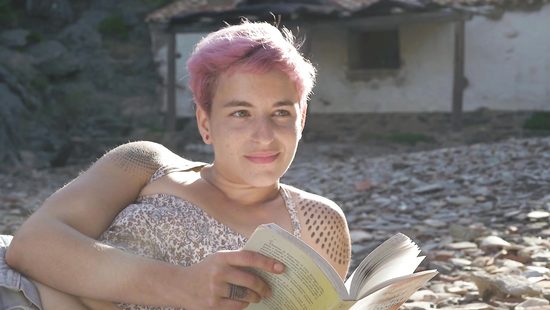 Short-haired girl banged outdoors