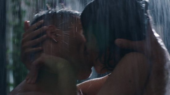Horny couple fucking in rain