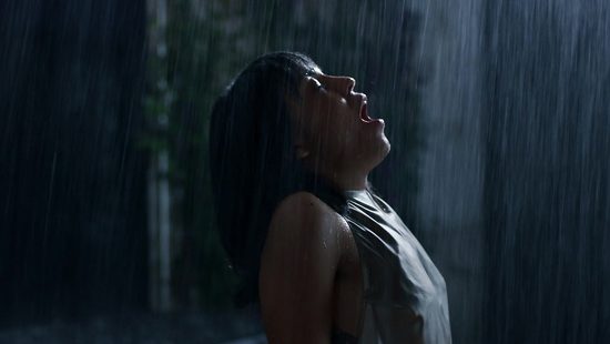 Horny couple fucking in rain