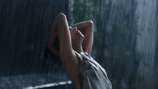 Horny couple fucking in rain