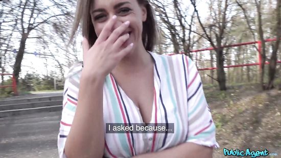 Busty babe fucked in woods