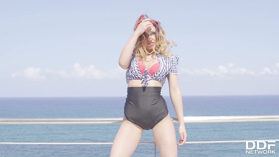 Lovely teen is flashing boobs