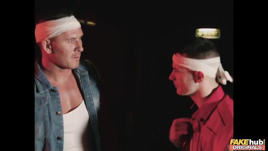 Blonde fucked by two stallions