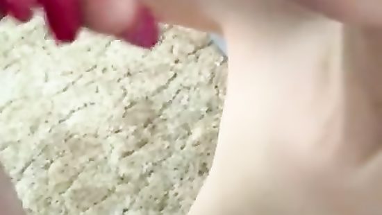 Pretty girl gets messy facial