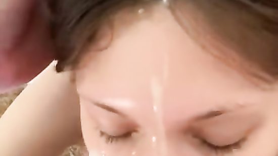 Pretty girl gets messy facial