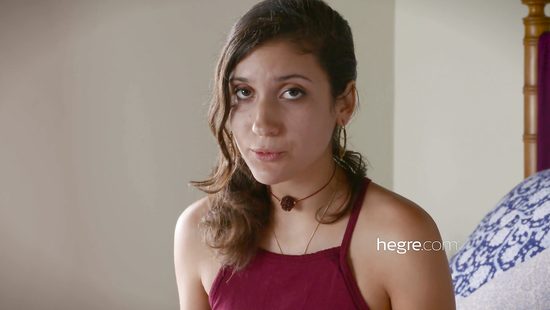 Serena L masturbates with cucumber