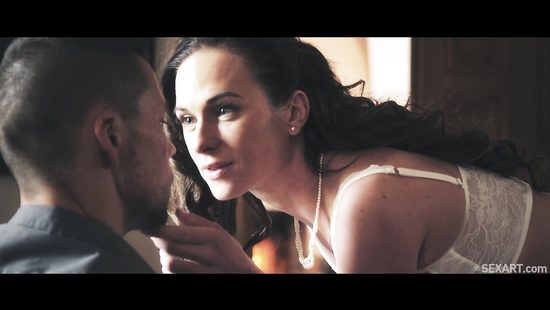 Brunette babe in romantic scene