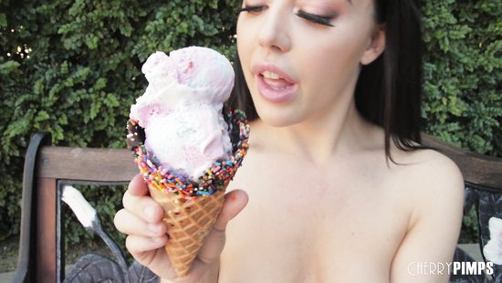 Doll plays with her puss