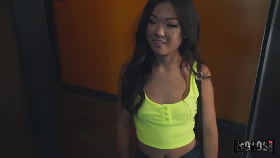 Asian chick on white pecker